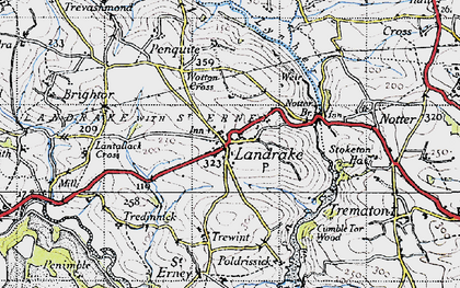 Old map of Landrake in 1946