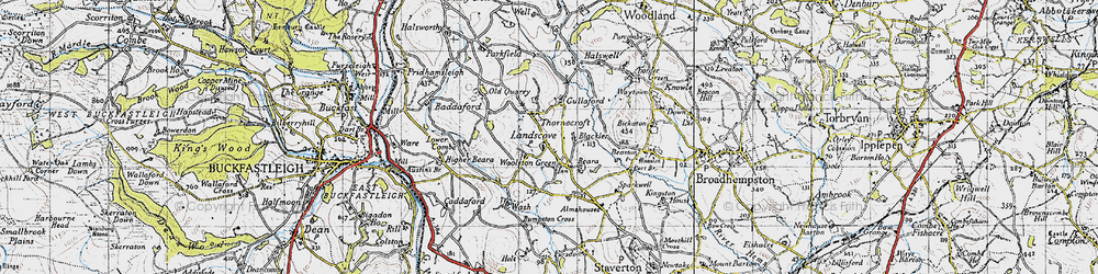Old map of Bumpston Cross in 1946