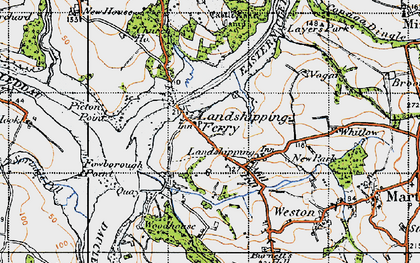 Old map of Landshipping in 1946