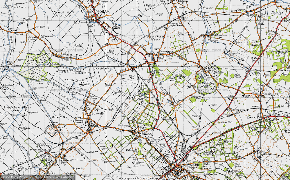 Old Map of Landwade, 1946 in 1946