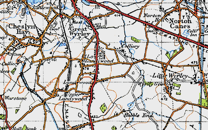 Old map of Landywood in 1946