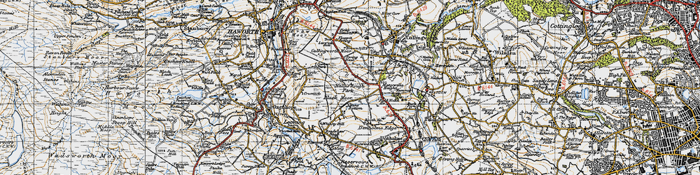 Old map of Lane Bottom in 1947