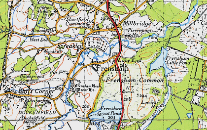 Old map of Lane End in 1940