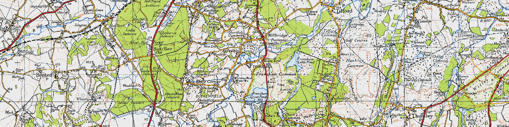 Old map of Lane End in 1940