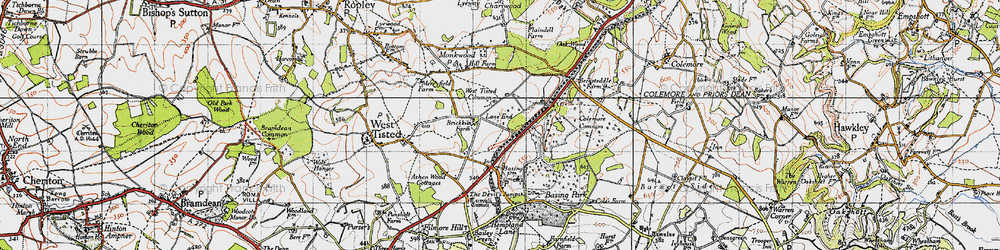 Old map of Lane End in 1945