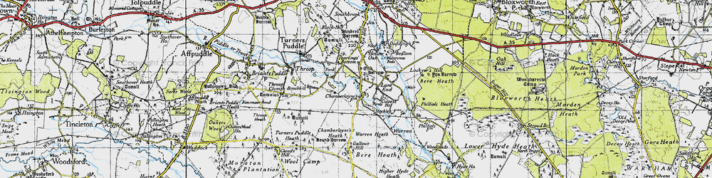 Old map of Lane End in 1945