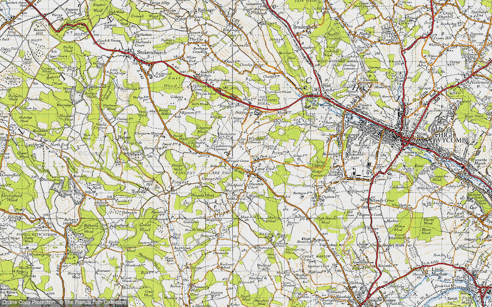 Old Map of Lane End, 1947 in 1947