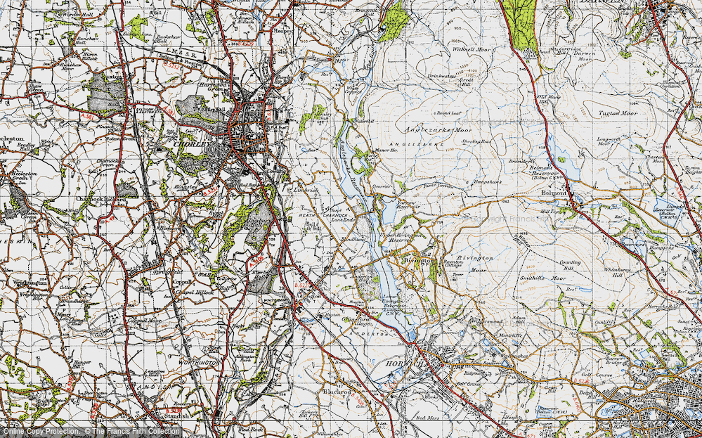 Old Map of Lane Ends, 1947 in 1947