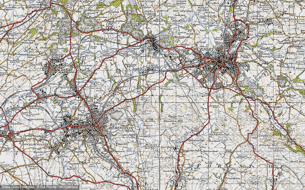 Old Map of Lane Ends, 1947 in 1947