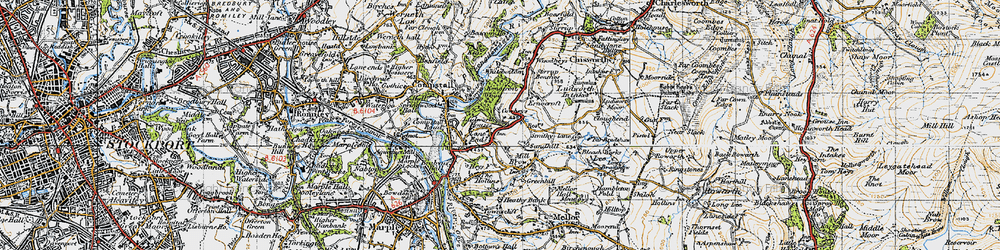 Old map of Brown Low in 1947