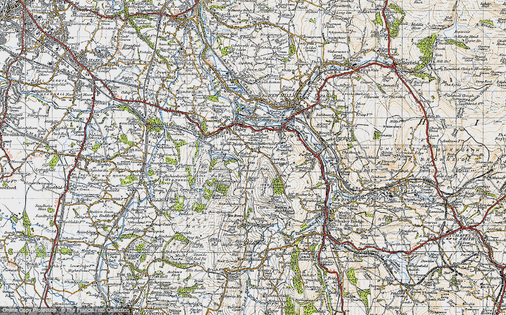 Old Map of Historic Map covering Bowstonegate in 1947