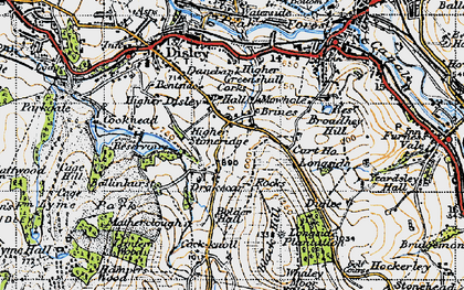Old map of Bow Stones in 1947