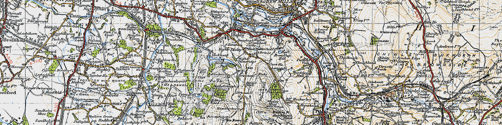 Old map of Brines in 1947