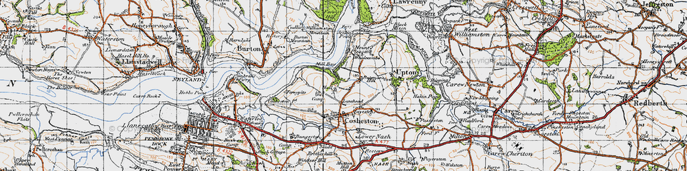 Old map of Lane Head in 1946