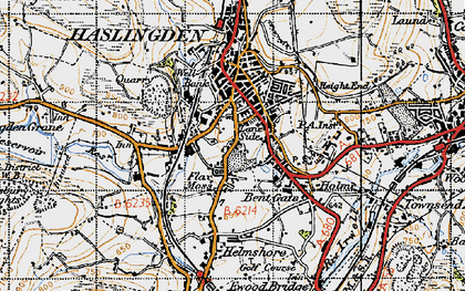 Old map of Lane Side in 1947