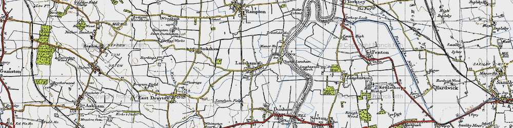 Old map of Laneham in 1947