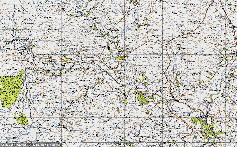 Old Map of Historic Map covering Brownknowe in 1947