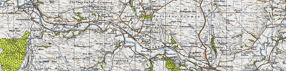 Old map of Lanehead in 1947