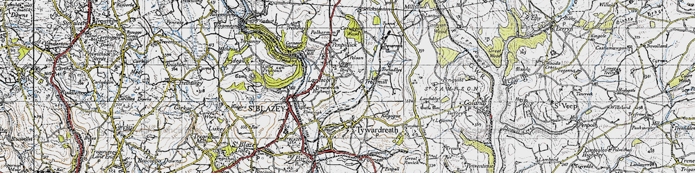 Old map of Lanescot in 1946