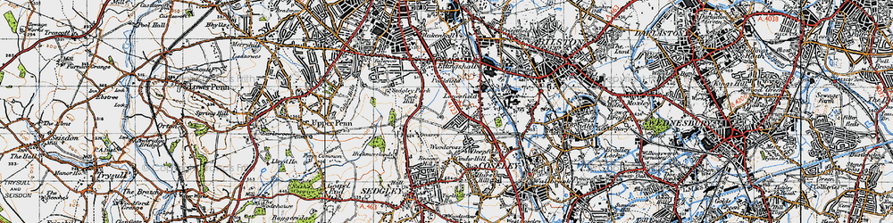 Old map of Lanesfield in 1946