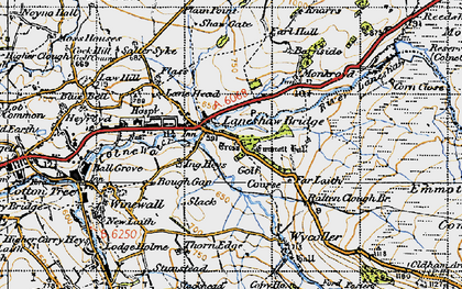 Old map of Laneshaw Bridge in 1947