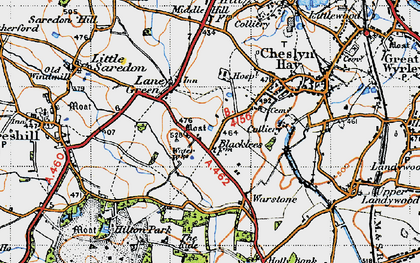 Old map of Laney Green in 1946