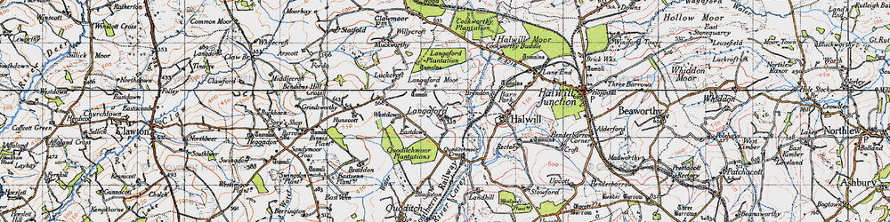 Old map of Langaford in 1946