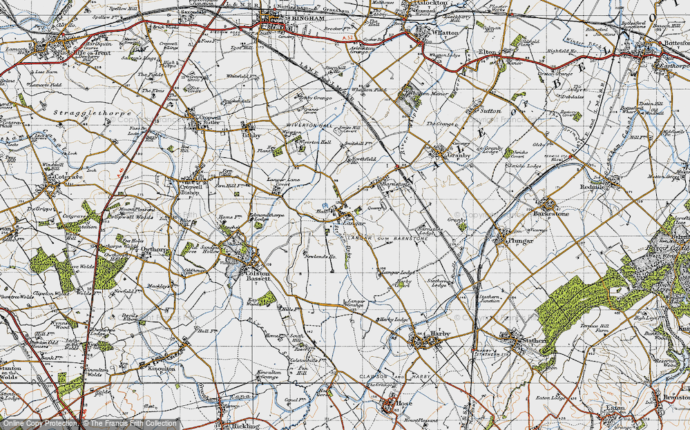 Old Map of Langar, 1946 in 1946