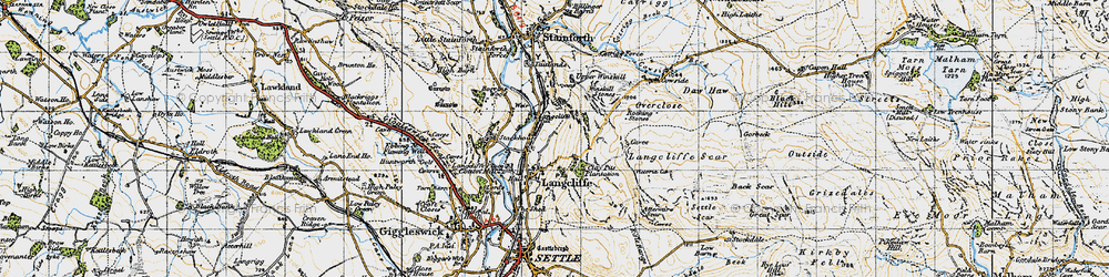 Old map of Attermire Cave in 1947
