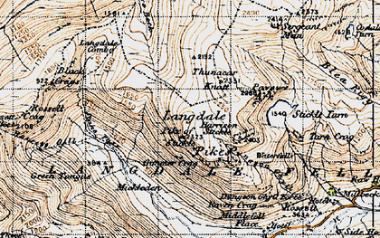 Old map of Ash Crags in 1947
