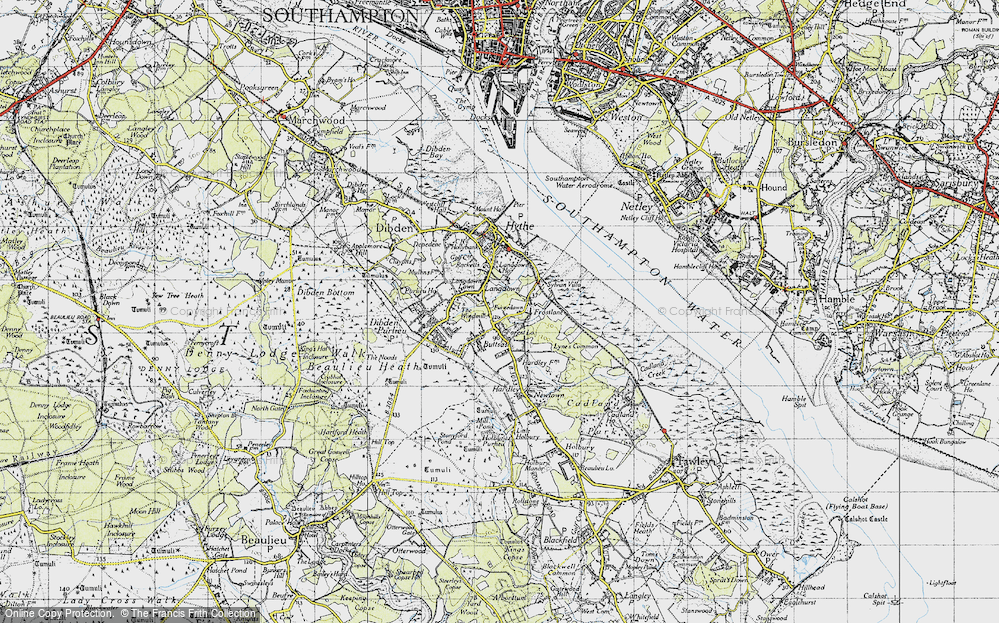 Old Map of Langdown, 1945 in 1945