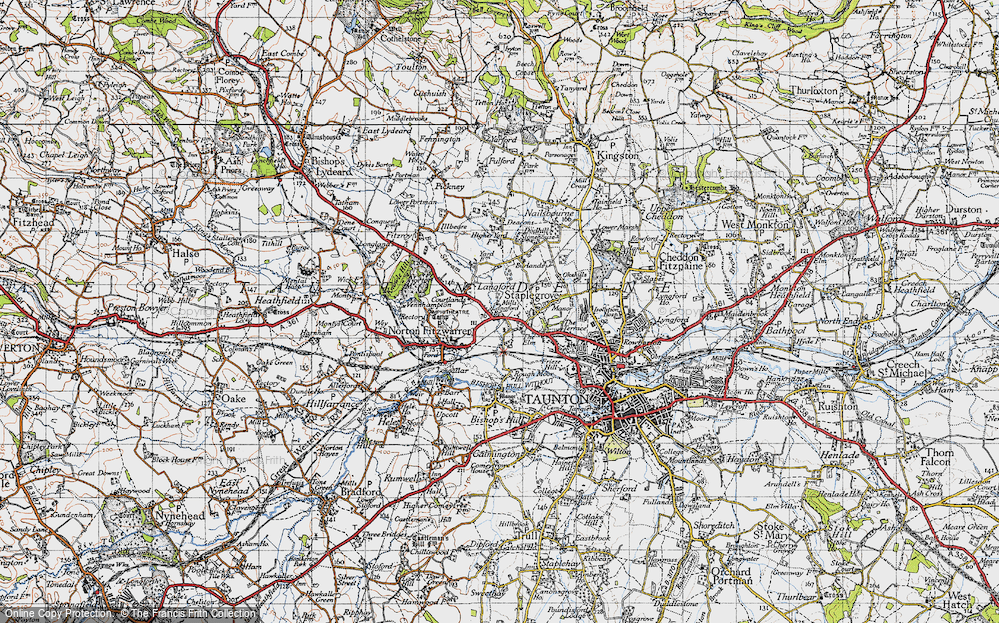 Old Map of Historic Map covering Burlands in 1946