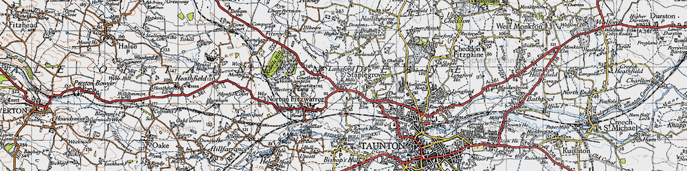 Old map of Burlands in 1946