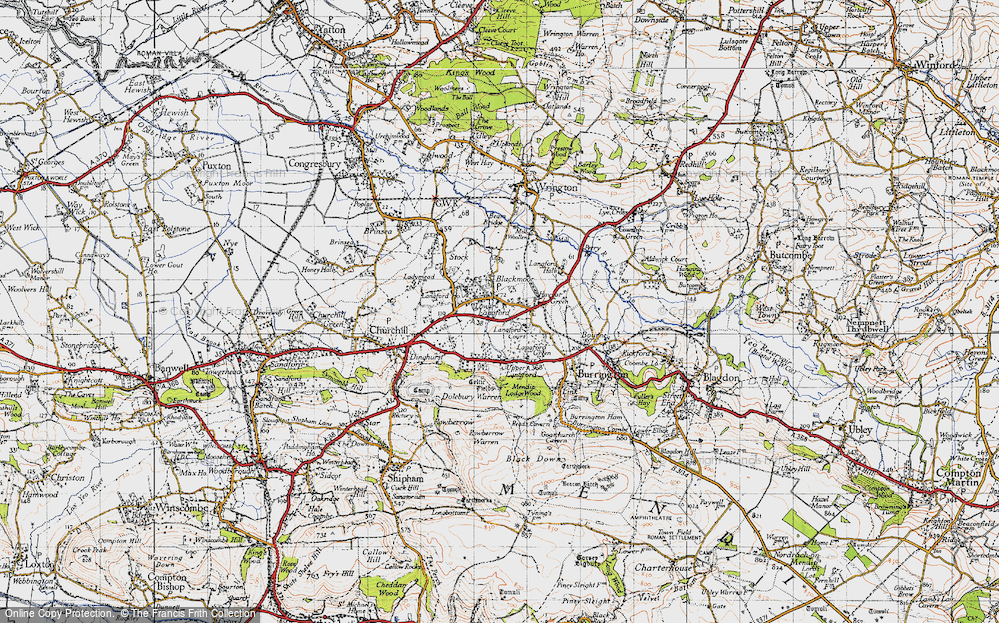 Old Map of Langford, 1946 in 1946