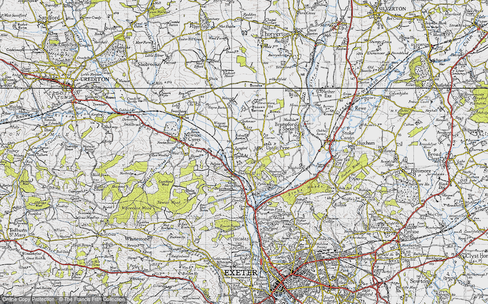 Old Map of Historic Map covering Bidwell Barton in 1946