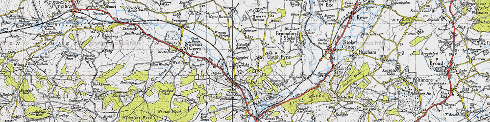 Old map of Bidwell Barton in 1946