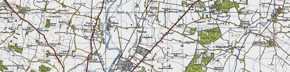 Old map of Langford in 1947