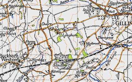 Old map of Bainly Bottom in 1945