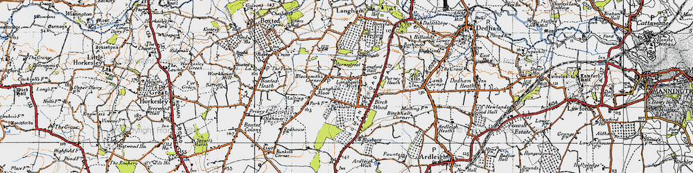 Old map of Langham in 1945