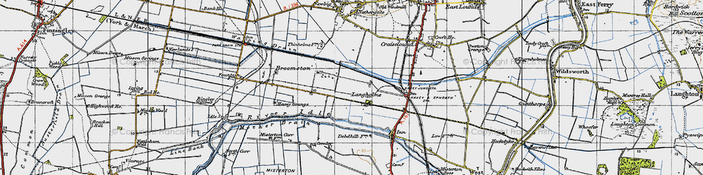 Old map of Langholme in 1947