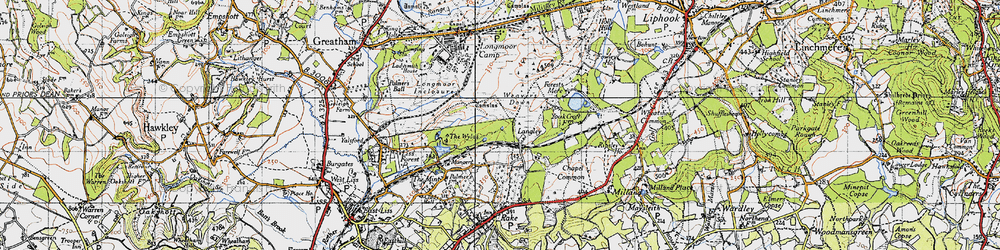 Old map of Longmoor Camp in 1940