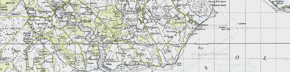 Old map of Langley in 1945