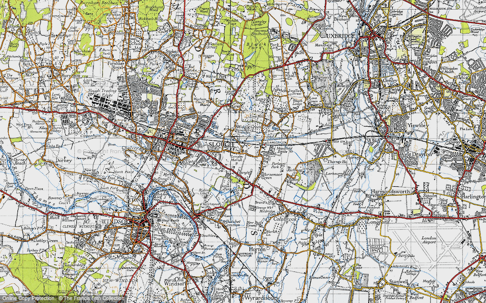 Old Map of Langley, 1945 in 1945