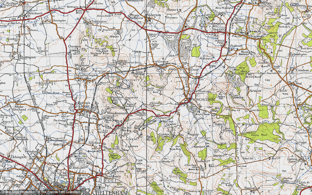 Old Map of Historic Map covering Langley Hill in 1946