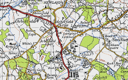 Old map of Langley Common in 1940