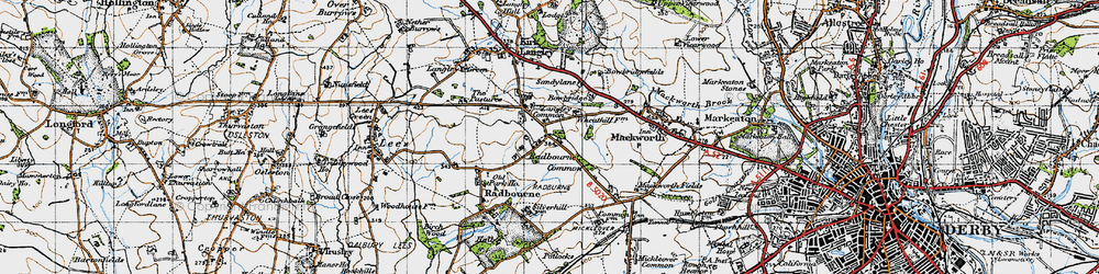 Old map of Langley Common in 1946