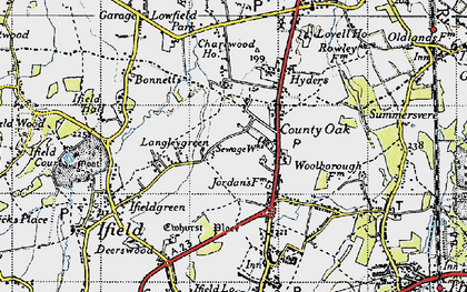 Old map of Langley Green in 1940