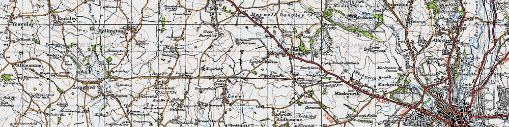 Old map of Langley Green in 1946