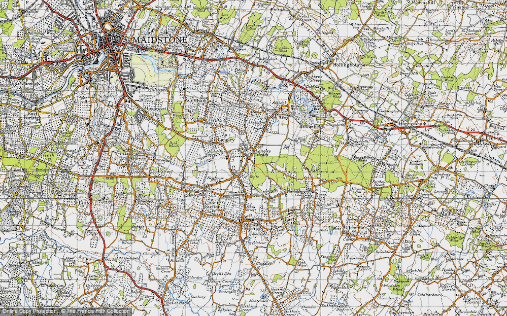 Old Map of Historic Map covering Abbey Wood in 1940
