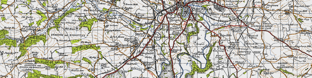Old map of Langley Moor in 1947